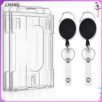 CHANG 2pcs โปร่งใสโปร่งใส ที่ใส่ป้ายบัตรประชาชน มองเห็นได้ชัดเจน ปรับได้ปรับได้ ผู้ถือสกีผ่าน ทนทานต่อการใช้งาน พีวีซีพีวีซี ปลอกแขนใส่บัตรประชาชน ออฟฟิศสำหรับทำงาน