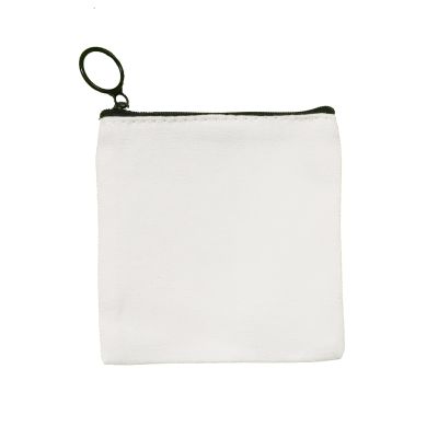 【CW】►﹉❁  10PCS Blank Sublimation Keychain Coin Purse Makeup Canvas with Press Transfer