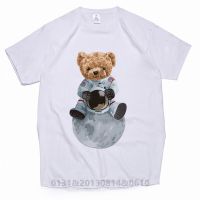 Astronaut Bear Printed Tshirt T Shirt Cartoon Bear Tshirt Short Sleeved Tees