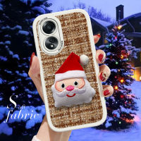 เคสสำหรับ OPPO A58 4G สำหรับ OPPO A58 4G Claus กวางต้นคริสต์มาสเคสหลังผ้านุ่มปลอกผ้าซิลิโคนเคสโทรศัพท์