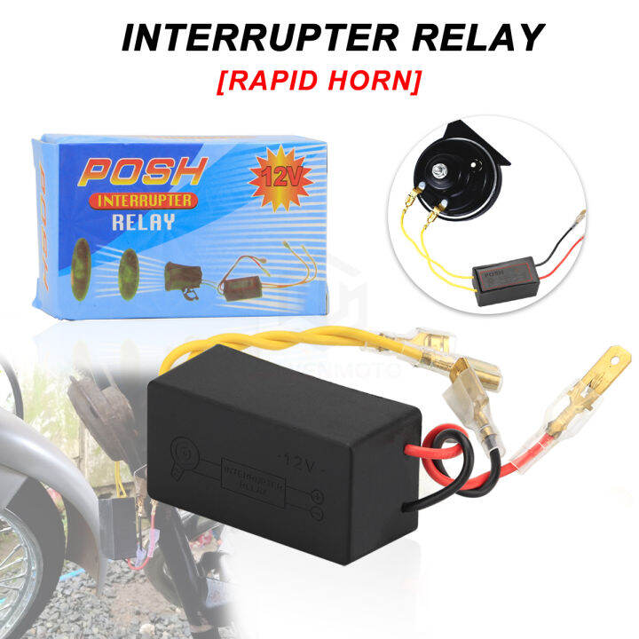 Horn Interrupter Relay 12V Universal Motorcycle Horn Rapid Back Fire