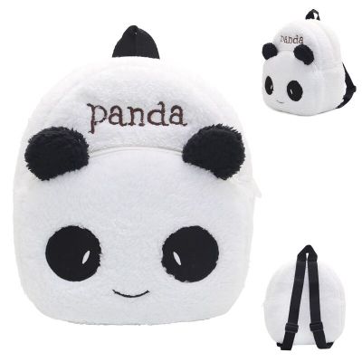 Plush Cartoon Bags Kids Backpack White Panda Children School Bags Animal Cute Bags for 1-3 Years Old Kindergarten Kid Girls Gift