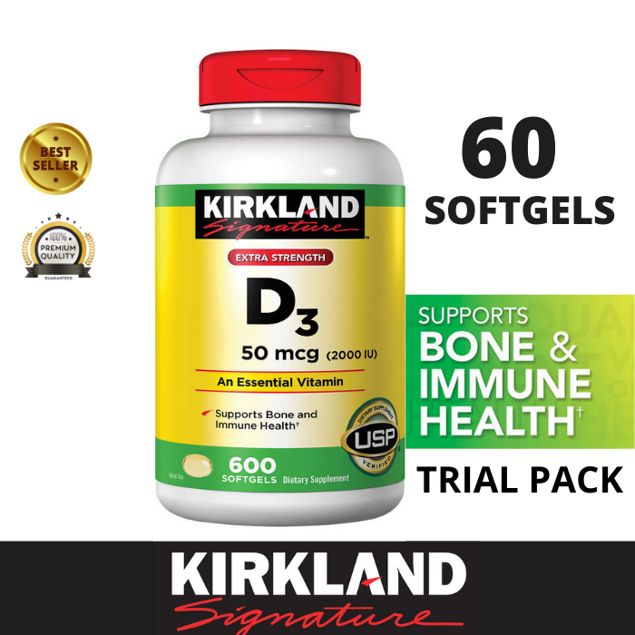 Repacked Kirkland Vitamin D3 50 mcg 2000 IU 60 Softgels Lazada PH
