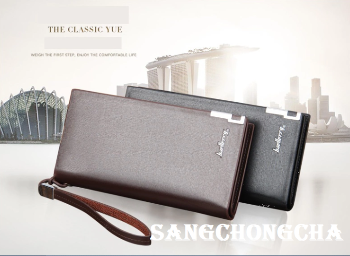 sangchongcha-กระเป๋าสตางค์-หนังpuพรีเมี่ยม-กระเป๋าสตางค์ผู้ชาย-กระเป๋าสตางค์กันน้ำ-2สี-แฟชั่นเกาหลี-มีช่องซิบใส่เหรียญ-ทรงยาว-b03-black-coffee