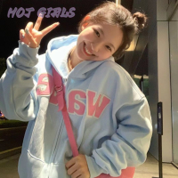 Hot Girls เสื้อฮู้ด เสื้อแขนยาวอบอุ่น หลวมและสบาย ๆ สไตล์ขี้เกียจย้อนยุคอเมริกัน 2023NEW 36Z230907