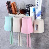 ชุดที่แขวนแปรงสีฟัน 3 ช่อง และที่บีบยาสีฟันอัตโนมัติ 2 in 1 Automatic Toothpaste Squeezing Device + Toothbrush Holder WD18