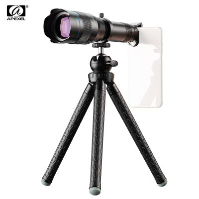 Keykits-APEXEL APL-JS60XJJ09โลหะ60X HD โทรศัพท์เทเลโฟโต้ซูมภาพชุดเลนส์กล้องโทรทรรศน์ Monocular Mini ขาตั้งกล้องยางรองตากล้องคลิปโลหะสายต่อยูเอสบีเเบบพกพาได้กระเป๋า Universal สำหรับสมาร์ทโฟนสำหรับเดินป่ากีฬาดูการถ่ายภาพ