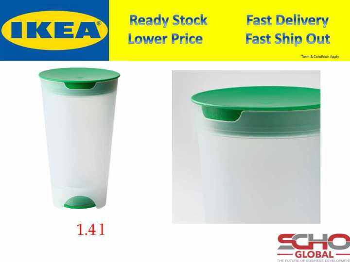 IKEAUPPFYLLD Salad shaker with strainer, bright green/transparent, 1.4