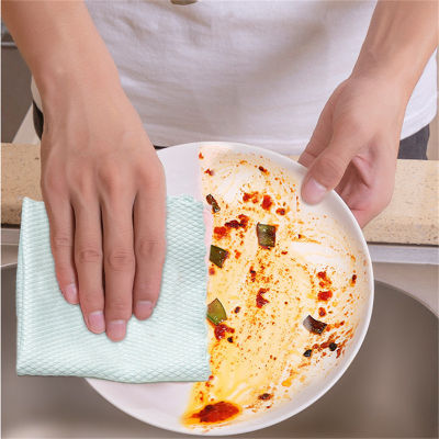 5Pcs Fish Scale Rags Glass Cleaning Towels Without Water Marks Household Kitchen Dish Cloths