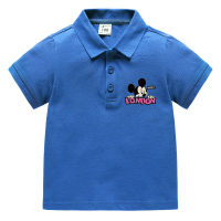 Mickeys เสื้อยืดเด็กหญิงเด็กชายลายการ์ตูนสำหรับเด็ก,เสื้อยืดสำหรับเด็กคอปก2023ฉบับภาษาเกาหลีเสื้อโปโลแขนสั้นผ้าฝ้าย0000