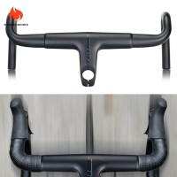 Flameer มือจับแบบบูรณาการ110/120มม.,คาร์บอนเต็ม T800 Ultras-Light 1-1/8 "สำหรับรถแข่ง
