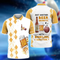 Custom Name Sports Beer 2023 Game Bowling Ball Player 3DPrint Summer Vintage Harajuku Polo POLO shirts Streetwear Short Sleeves POLO POLO shirts 4 (FREE NICK NAME LOGO) New polo shirt