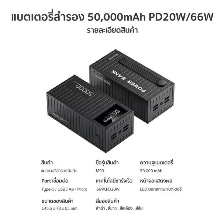 พาวเวอร์แบงค์-20000mah-50000mah-ชาร์จเร็ว-66w-pd20w-led-power-bank-fast-charge-support-super-fast-charging-ชาร์จเร็วรองรับ-4-เครื่อง-เพาวเวอร์แบงค์-มีการรับประกัน-1-year