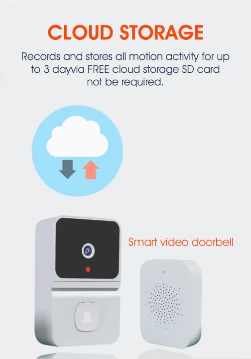 HXR Z30 Doorbell wireless WiFi Smart Visual door bell camera Door Bell for Home Intercom Remote VideoCall Rechargeable Night Version