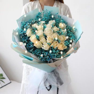 [COD] Gypsophila bouquet roses large of dried flowers Valentines Day birthday gift for male and female girlfriends cross-border e-commerce