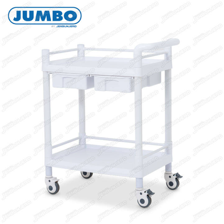 jenstore-jumbo-รถเข็น-abs-2-ชั้น-2-ลิ้นชัก-mdc-2b