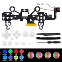 50PA Replacement Button Kit for PS4 Controller 8-Colors Luminated Transparent LED Mod Button Set Thumbsticks D-pad Action