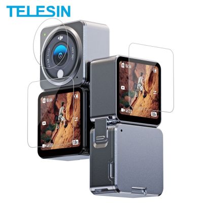 Teelsin 3 in 1 ฟิล์มกระจกนิรภัยกันรอยหน้าจอ 9H 2.5D อุปกรณ์เสริม สําหรับ DJI Action 2