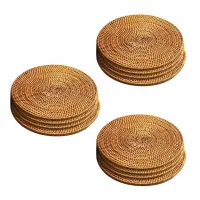 12 Pcs Rattan Trivets for Hot Dishes-Insulated Hot Pads,Durable Pot Holder for Table,Heat Resistant Mats for Kitchen