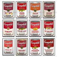 โปสเตอร์ศิลปะป๊อปสมัยใหม่-Andy Warhol S Campbell Soup Can Canvas Print-ตกแต่งผนังในอุดมคติสำหรับบาร์ร้านกาแฟร้านอาหารและบ้าน