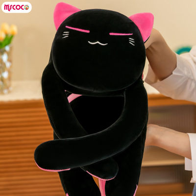 MSCOCO ตุ๊กตาผ้ากำมะหยี่ลายทางสำหรับแมวของเล่นตุ๊กตายัดไส้นุ่มสบายผิวของเล่นสำหรับเด็กผู้หญิงของขวัญของสะสม