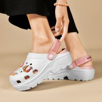 New Women Fashion Clogs Lovers Mules Summer Croc Beach Slippers Family Cave Hole Sandals Women High Heel Garden Shoes Flip Flop