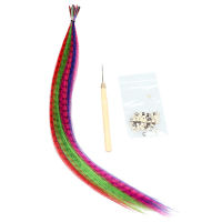 Feather Hair Extensions Kit Synthetic Colored Hair Pieces Cute for Girl Hair Piece