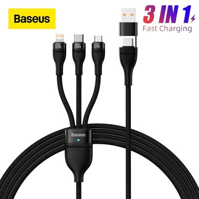 Baseus 100W 3 2 Charging Cable USB USB-C to M L C 5A Type-C Super-Fast for 20W 18W charge i14 13 12