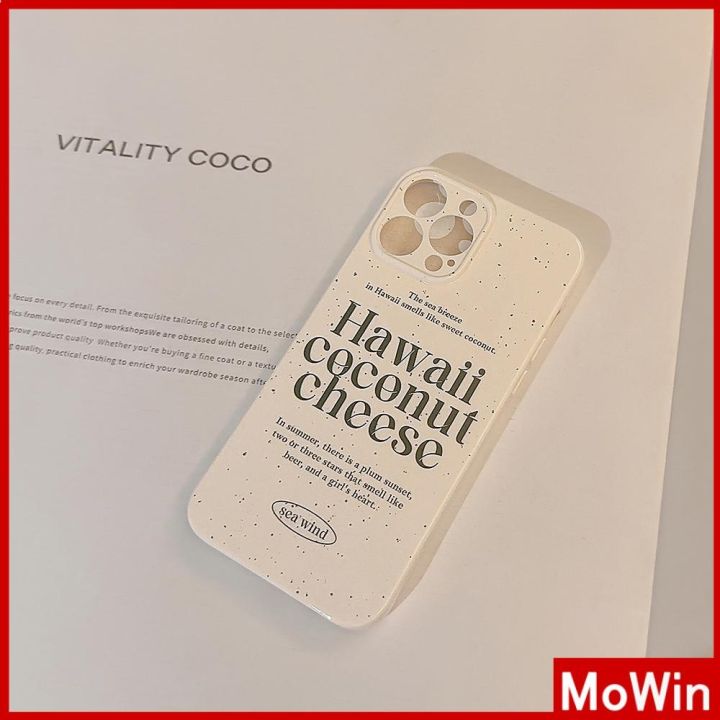 mowin-เข้ากันได้สำหรับ-เคสไอโฟน-เคสไอโฟน11-เคส-สำหรับ-iphone-14-เคสไอโฟนครีมเคสนิ่มเคลือบมัน-กันกระแทกฝาครอบกล้องตัวอักษรป้องกั