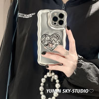 พรีเมี่ยม Sense Love Holder Case สำหรับ iPhone14promax Silver Curve Air Cushion Case สำหรับ iPhone13 Star Love Holder Case สำหรับ iPhone12Promax Electroplated Silver Bracelet Case สำหรับ iPhone11