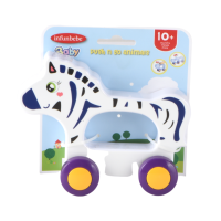 Wel-B x Infunbebe PUSH N GO ANIMALS ZEBRA (รถลากของเล่น ม้าลาย) - ของเล่น ของเล่นเด็ก รถลาก ของเล่นแบบลาก  เสริมสร้างพัฒนาการ กระตุ้นการมองเห็น ม้าลาย