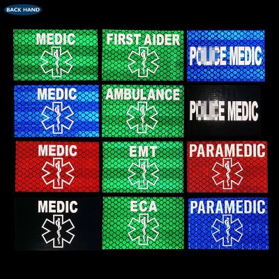 PARAMEDIC MEDIC EMT ECA Reflective IR Tactical Military Patches Emergency Rescue FIRST AID DOCTOR NURSE Applique