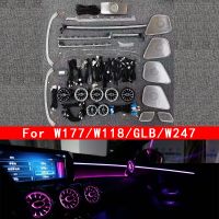 【528 Oiozkhjue ร้อน】♕สีรอบๆช่องระบายอากาศ LED สำหรับ Mercedes Benz W177 W118 W247 A/b/cla/gla/gla/gla/glb Class Hiasan Interior RGB ปรับหลอดไฟ