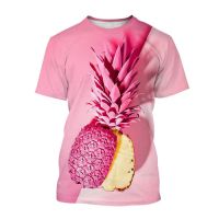 ฤดูร้อนเย็น Pineapple 3D พิมพ์เสื้อยืดผู้หญิงฮิปฮอปเสื้อยืดสตรีทแวร์ขนาดใหญ่ Y2k ฮาราจูกุท็อปส์ซูเสื้อยืด Unisex เสื้อผ้า XS-5XL