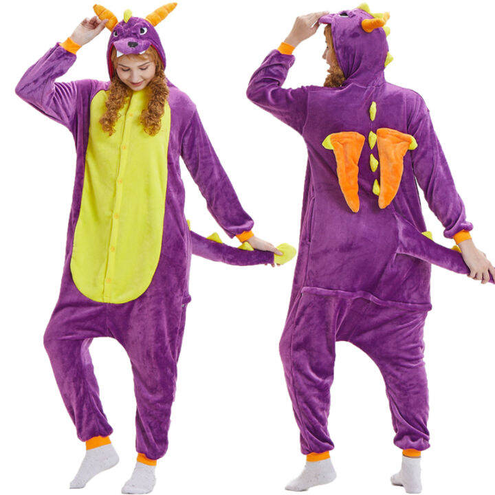 Adult Dinosaur Onesie For Women Men Pajamas Animal Kigurumi Sleepwear ...