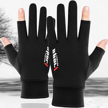 UV Protection Gloves, Prevent Slip Soft Fade Resistant Ice Silk Cool  Breathable Stretchy Sunblock Gloves For Driving For Riding Black 