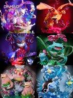 GK หุ่นเรืองแสงลายอะนิเมะโปเกมอน Eevee Mewtwo Gengar Venusaur วิวัฒนาการกลุ่ม26ซม. ตุ๊กตาขยับแขนขาได้พีวีซีของขวัญของเล่นแบบจำลองสะสม