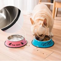 Pretty Better Dog Bowl Stainless Steel Feeder Drinking Water Bowl Puppy Cat Food Drink Water Feeder Cartoon Pattern Anti Skid