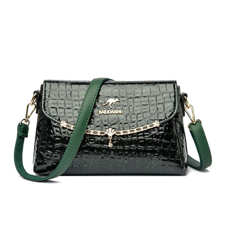 handbag-branded-กระเป๋าสตรีข้ามพรมแดน-2022-ใหม่กระเป๋าสี่เหลี่ยมเล็กสไตล์เกาหลีแฟชั่นหนังสิทธิบัตรลายจระเข้นูนผู้หญิงไหล่เดียวแนวทแยงกระเป๋าผู้หญิ