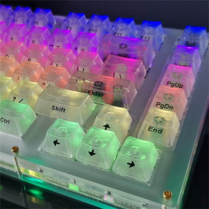 สติกเกอร์แกะสลักด้านข้างสำหรับแป้นพิมพ์เครื่องกล CLEAR ABS Keycaps ตัว