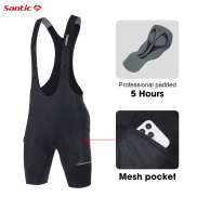 Santic Cycling Bib Shorts for Men Professional 4D Padding 5 Hours Riding