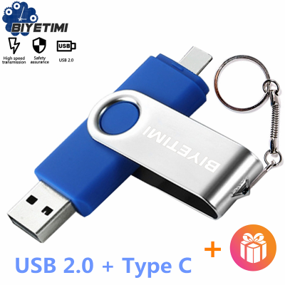 Biyetimi Type C usb flash drive 128GB OTG 2.0 64GB pen drive 32GB real capacity usb флэш-накопител memory stick for phone ＆ cPC