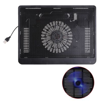 Laptop Cooling Pad Portable 2 USB Powered, Laptop Notebook Cooler Stand Chill Mat with 1 Blue LED Fans, Fits 12-14”