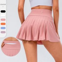 Lulu Tennis Female Shorts Pleated Skirt Breathable Golf Wear Summer Women Yoga Sport Fitness Outdoor Jogging Dance Gym Skirts