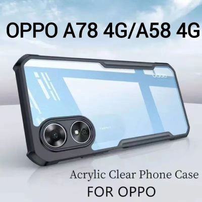 ส่งจากไทย เคสมือถือ OPPO A58 4G ตรงรุ่น เคสกันกระแทก ขอบสีหลังใส OPPO A78 4G/A58 4G Shockproof ขอบนิ่มหลังแข็ง