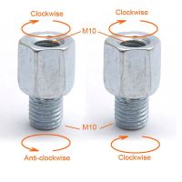 อะแดปเตอร์กระจกมองหลังมอเตอร์ไซค์สกู๊ตเตอร์คู่ M10 10มม. M8 8มม. 6มม. ทวนเข็มนาฬิกาทวนเข็มนาฬิกาทวนเข็มนาฬิกาสายโยงใยมือซ้ายขวาเปลี่ยนสกรูชิ้นส่วนโมโตอะไหล่มิรา