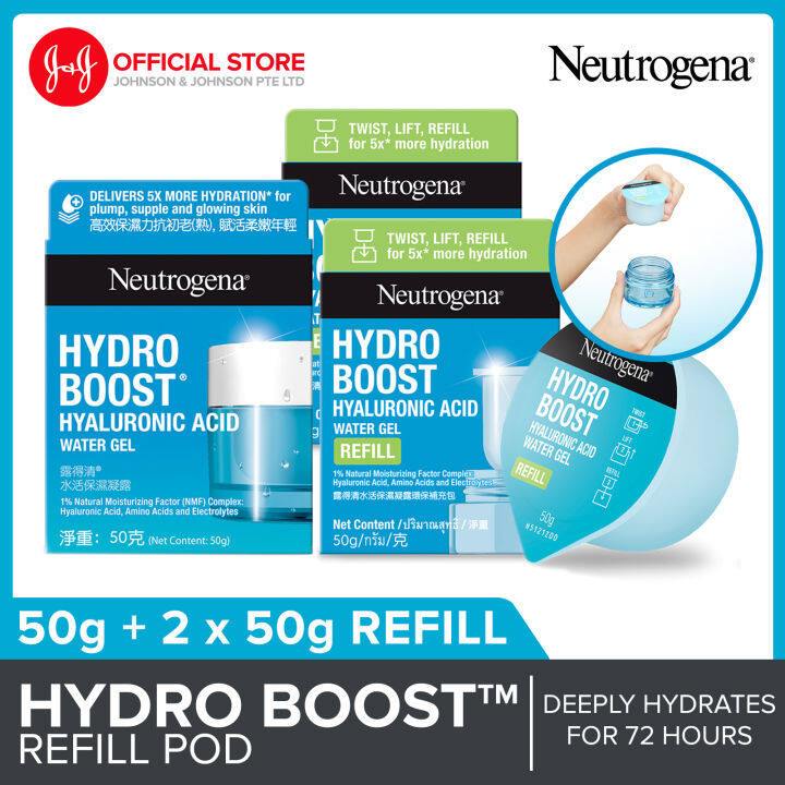 [new] Neutrogena® Hydro Boost Hyaluronic Acid Water Gel 50g And 2 Refill Pod Bundle Lazada