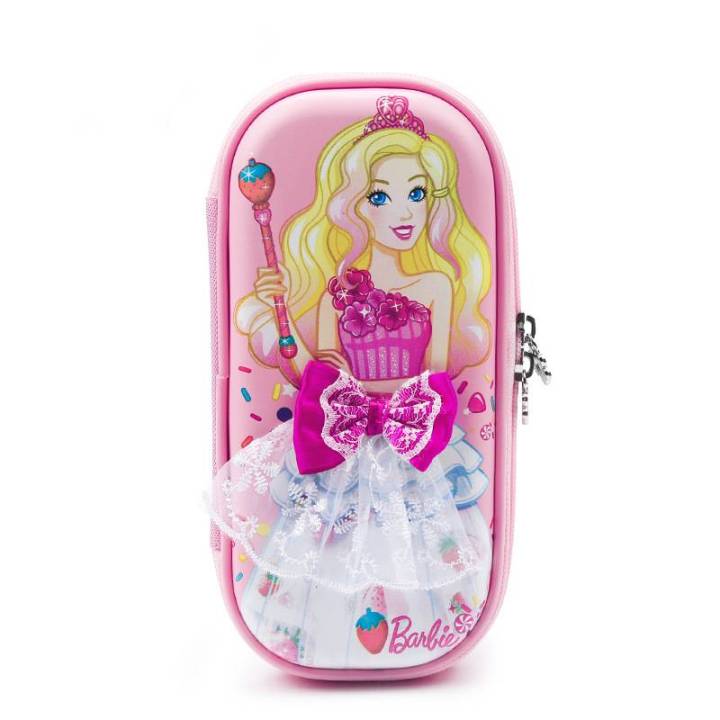 barbie-children-pencil-case-simplicity-stationery-box-girls-1-3-grade-learning-tools-student-princess-pencil-bag