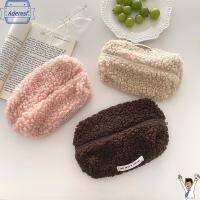 ADERESF Dompet Koin แคชเมียร์ความจุขนาดใหญ่น่ารักพกพาได้ Tas Kosmetik เรียบง่าย