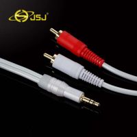 JSJ HIFI Pearl White Jack 3.5mm Stereo Male to 2RCA M Audio Splitter Cable for Home Theatre DVD VCD Headphone Amplifier Speaker Headphones Accessories